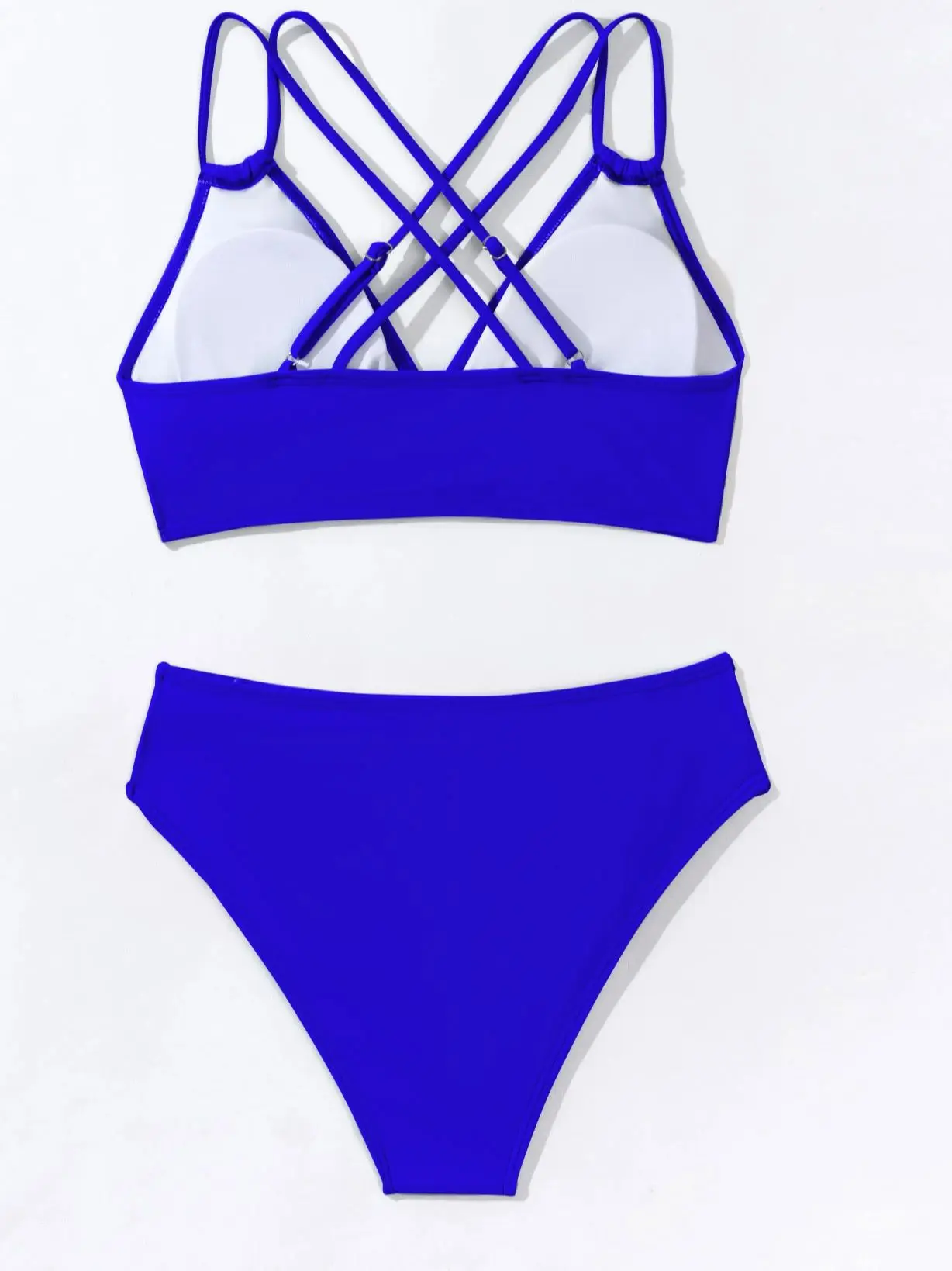 Women\'s Split Bikini Suit Double Shoulder straps Bra Cross-adjustable waist Hollow Female swimsuit Sexy Beach Set