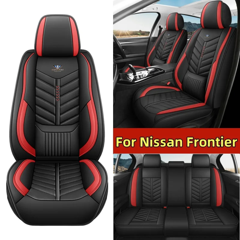 

Car seat cover waterproof wear-resistant PU leather waist-fixed full set 5 seats full wrap seat cover For Nissan Frontier