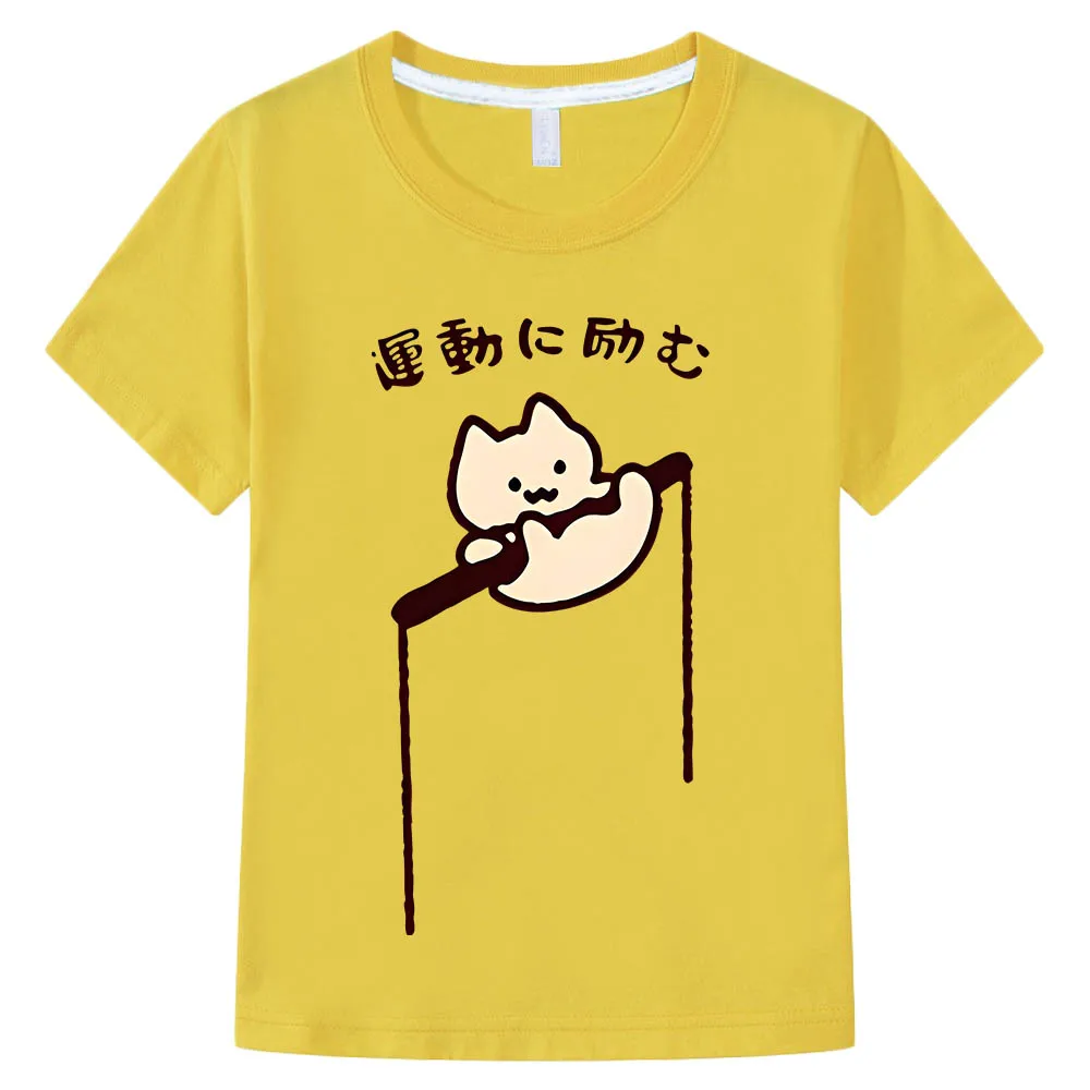 Everyday One Cat Regular Fit Anime T-shirts Cute Cartoon Comic Tshirt Aesthetic 100% Cotton Boys/girls Tee-shirt Fashion Manga