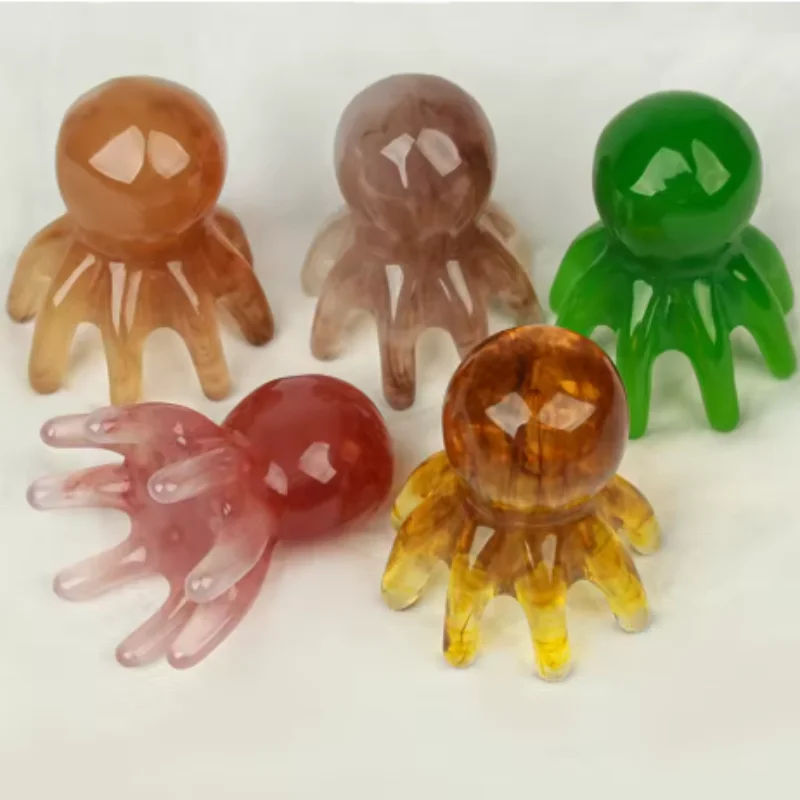 1/3/5pcs mix Resin Octopus Comb Cute Head Massager Hair Care Meridian Scraping Scalp Massage Acupuncture SPA Gua Sha