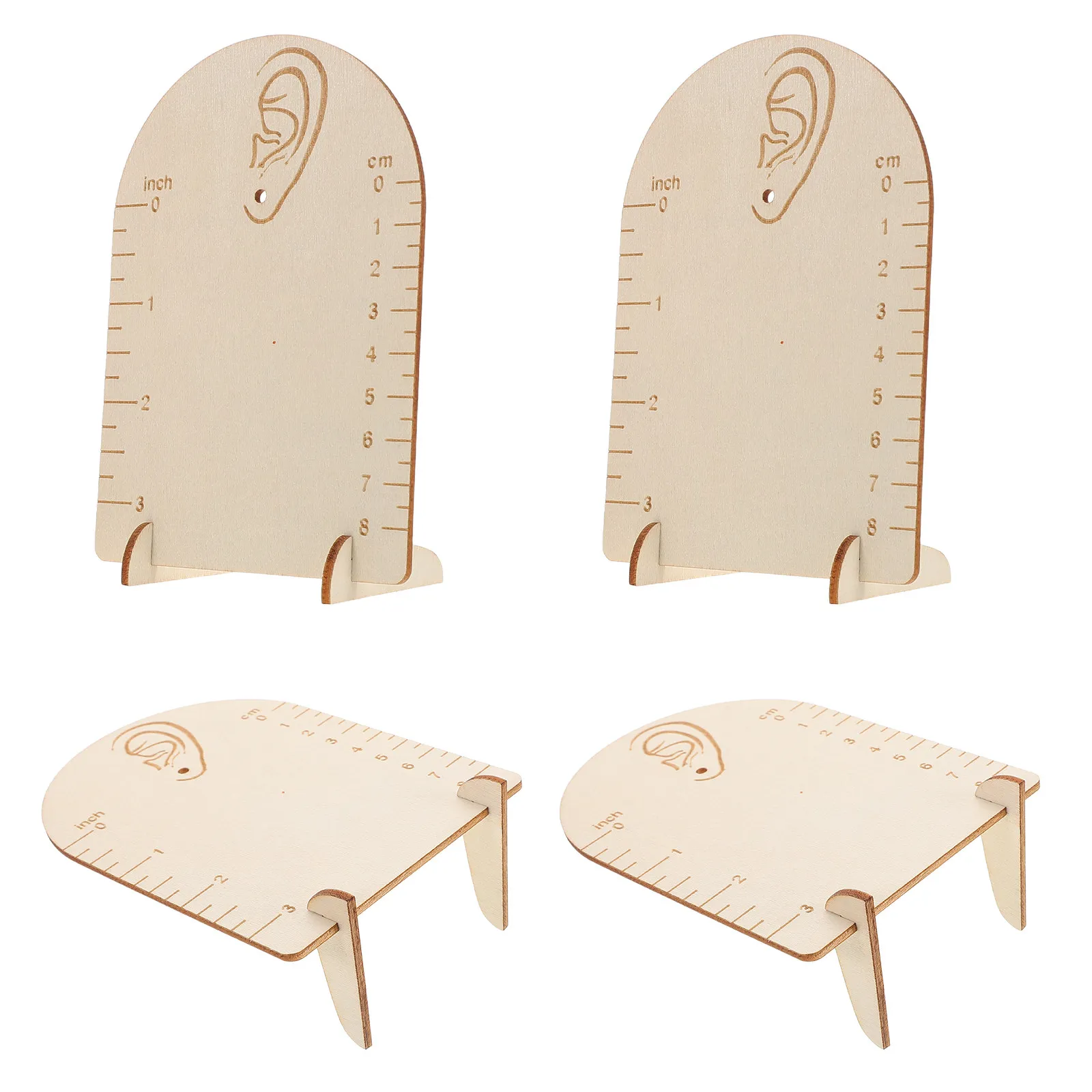 4Pcs Arch Wooden Earring Display Stand DIY Jewelry Organizer Compact Frame Earring Storage Measurement Holder Earrings Holder