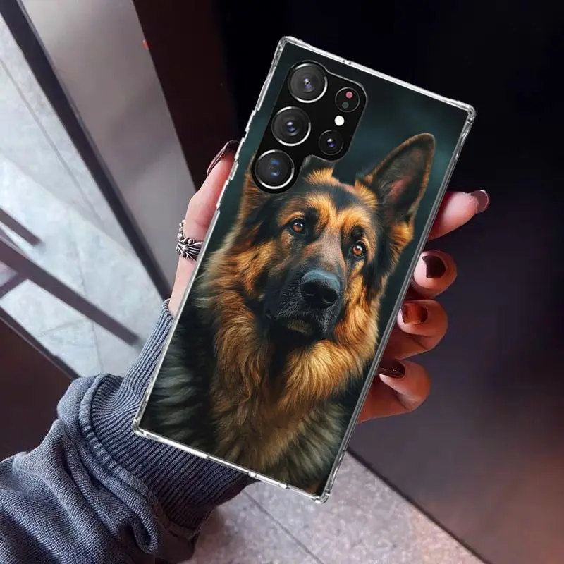 German Shepherd Dog Phone Case for Samsung Galaxy S24 S23 S22 Plus S21 FE S20 Ultra S10 S10E S9 S8 + Soft Cover Print Fundas