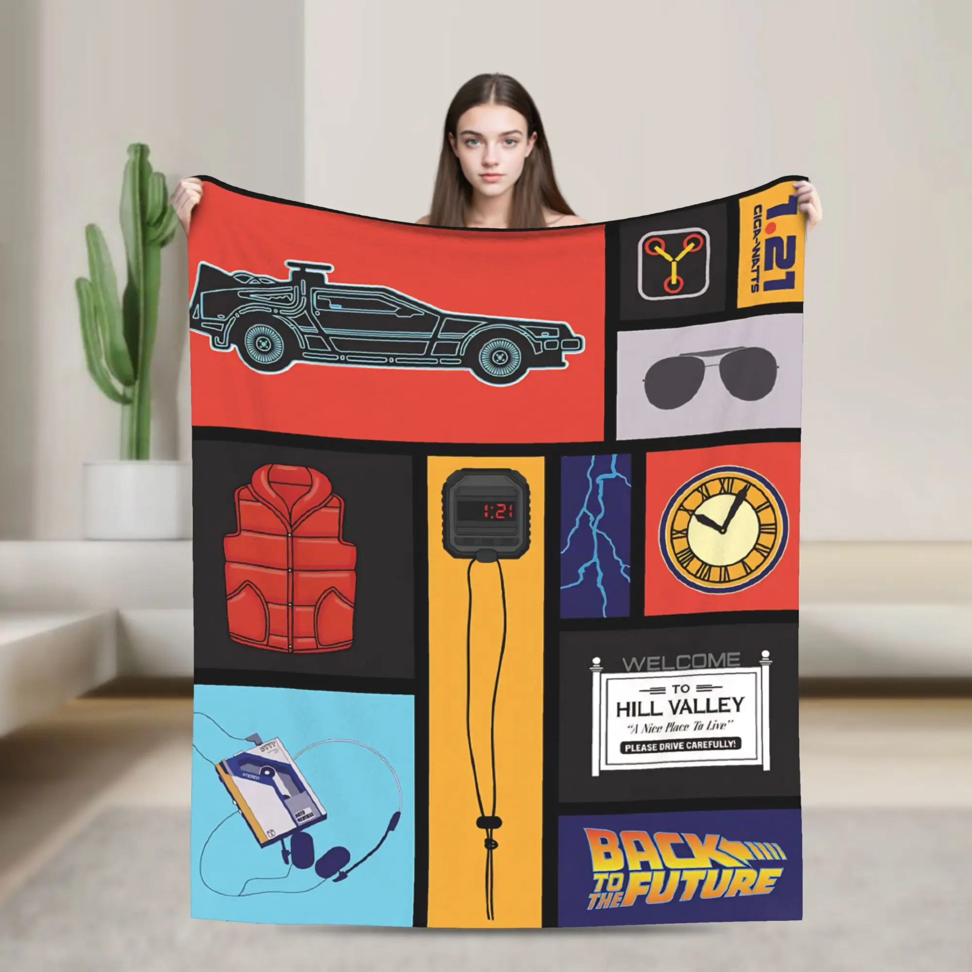 Back To The Future Warm Soft Blanket  Travel Plush Bedding Throws Fashion Couch Chair Flannel Bedspread Sofa Bed Cover