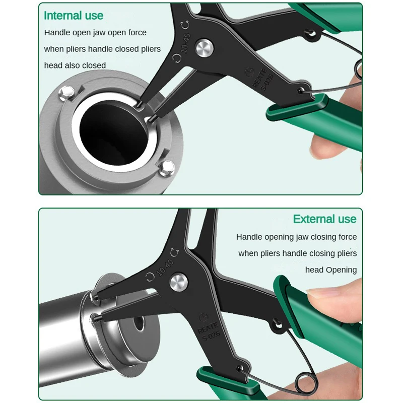 Dual-purpose Snap Ring Pliers Internal External C-clip Circlip Plier for Removing Installing Round Snap Locking Rings Hand Tools view 4