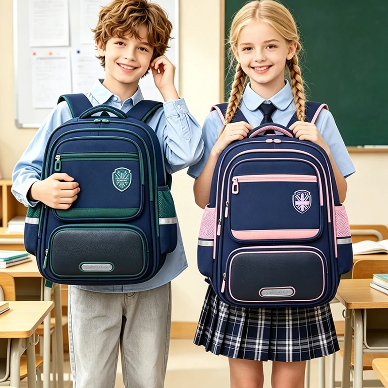 Children's backpack for elementary school students with large capacity reduced load waterproof backpack Male and female