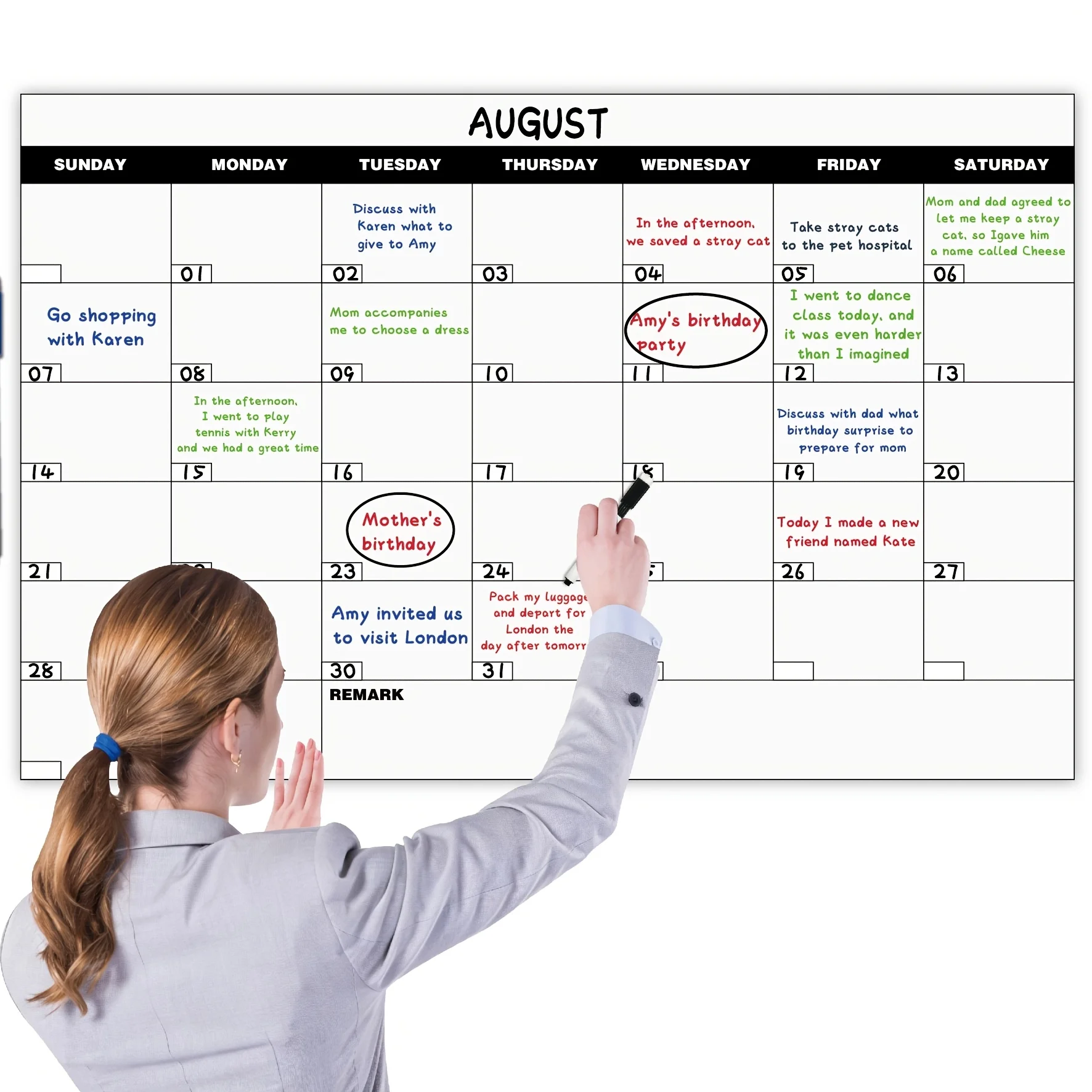 

Набор настенных календарей-плакатов для многократного использования (без дат) - 25,59 × 39,37 дюймов, многоразовый плакат для ежемесячного планирования