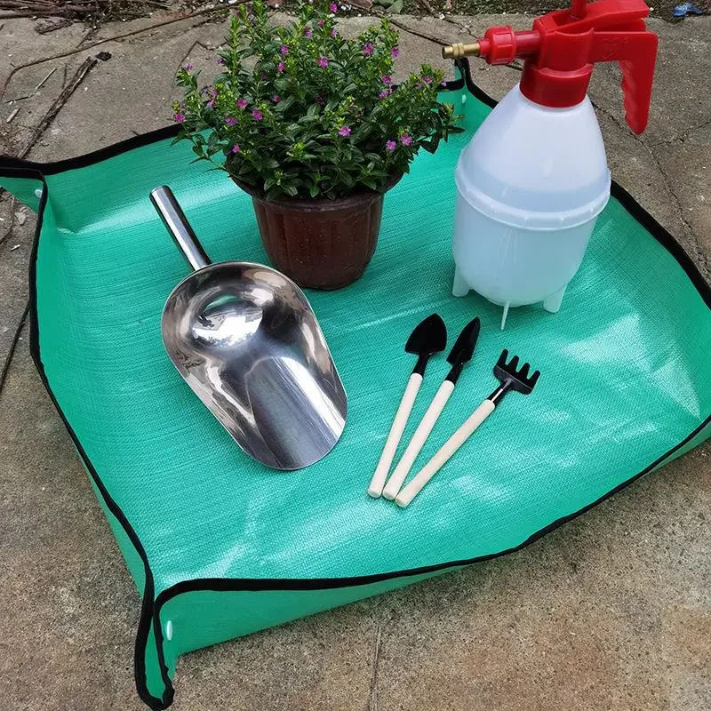 Thicken Anti-Dirty Waterproof Foldable Oxford Cloth Basin Cushion Potted Plant Flower Land Mat Reusable Transplanting Pot Pad