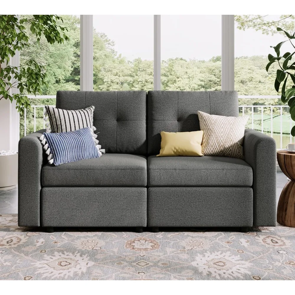 

Contemporary Deep Seating Loveseat Sofa with Storage, Comfortable Sectional Couch for Living Spaces and Bedrooms