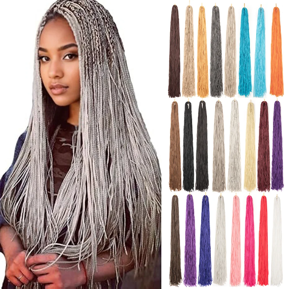 Long Senegalese Twist Braiding Hair Extensions, Colored Box Braids and Straight Hair from Zizi Braids Synthetic Crochet Hair