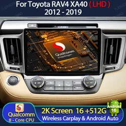 Android 16 Wireless CarPlay Auto For Toyota RAV4 4 XA40 5 XA50 2012 - 2018 Car Radio Multimedia Video Player NAVI GPS 4G WIFI BT