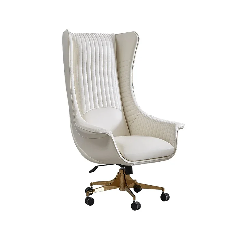 

1 Light luxury desk and chair combination modern simple leather office chair