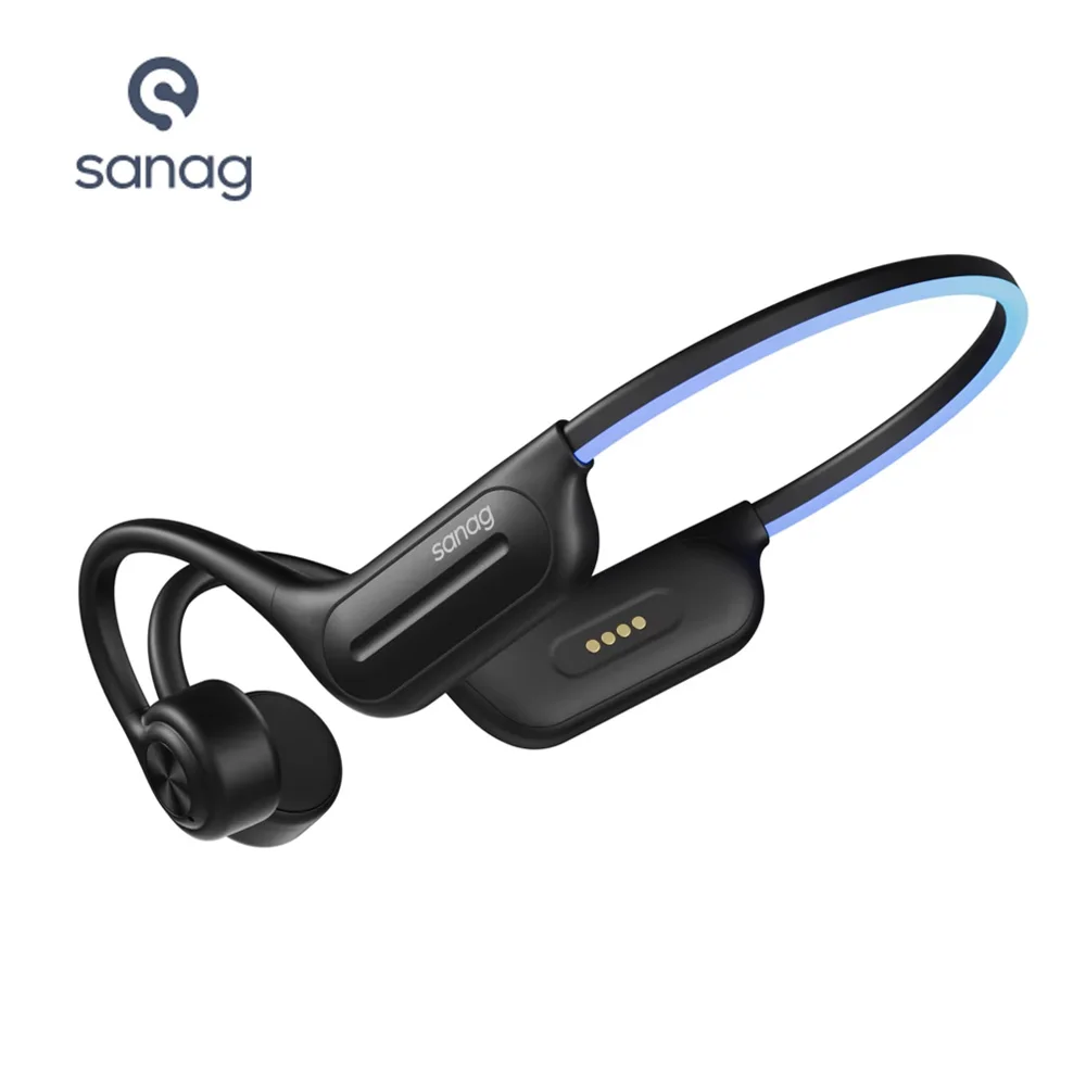 Sanag B91 Bone Conduction Earphones IPX8 Swiming Waterproof 16GB MP3 Wireless Headphone With Night Running light tube headset