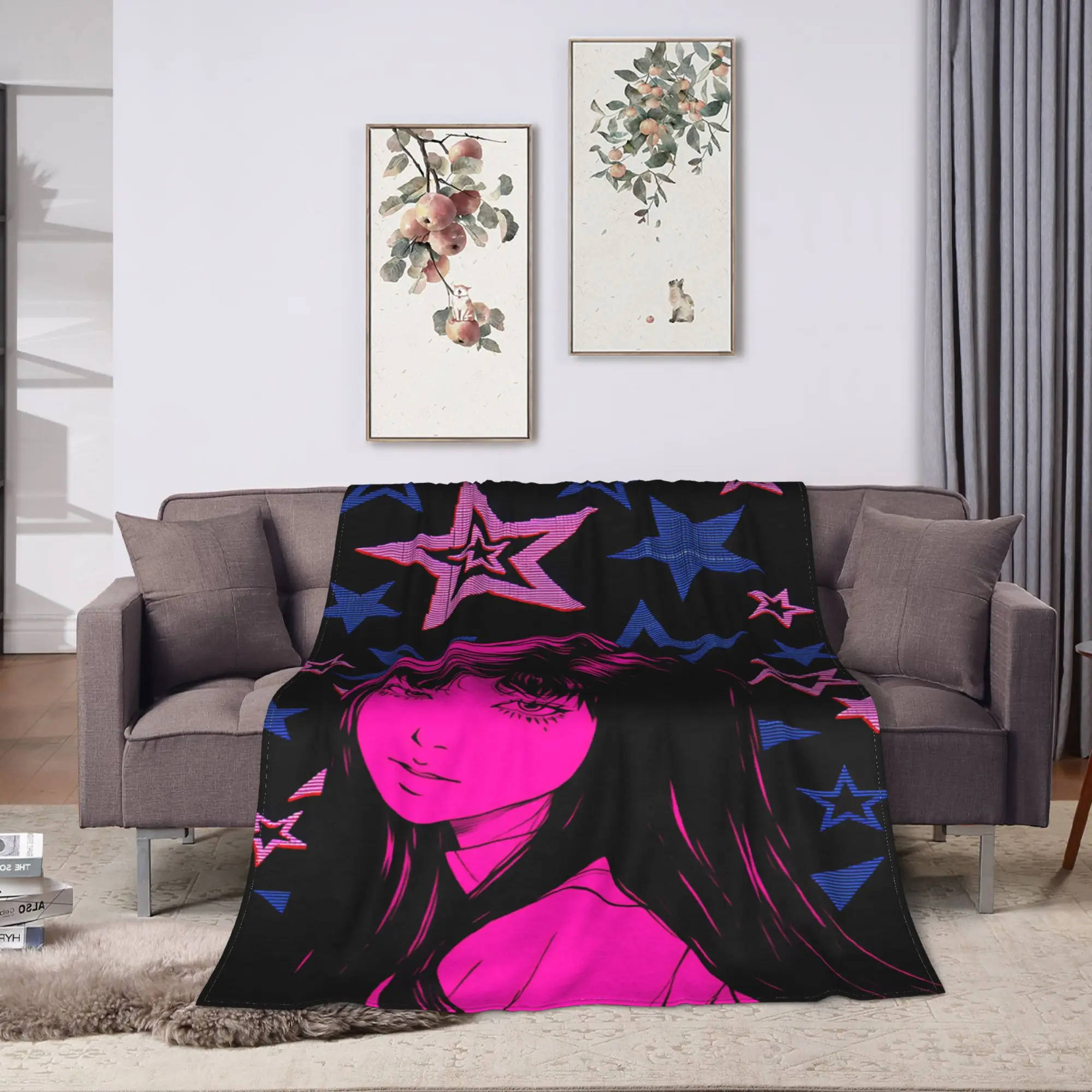 Kawakami Tomie Junji Ito Blanket  Warm Soft Aesthetic Plush Bedding Throws For Bedroom Travel Flannel Bedspread Bed Cover
