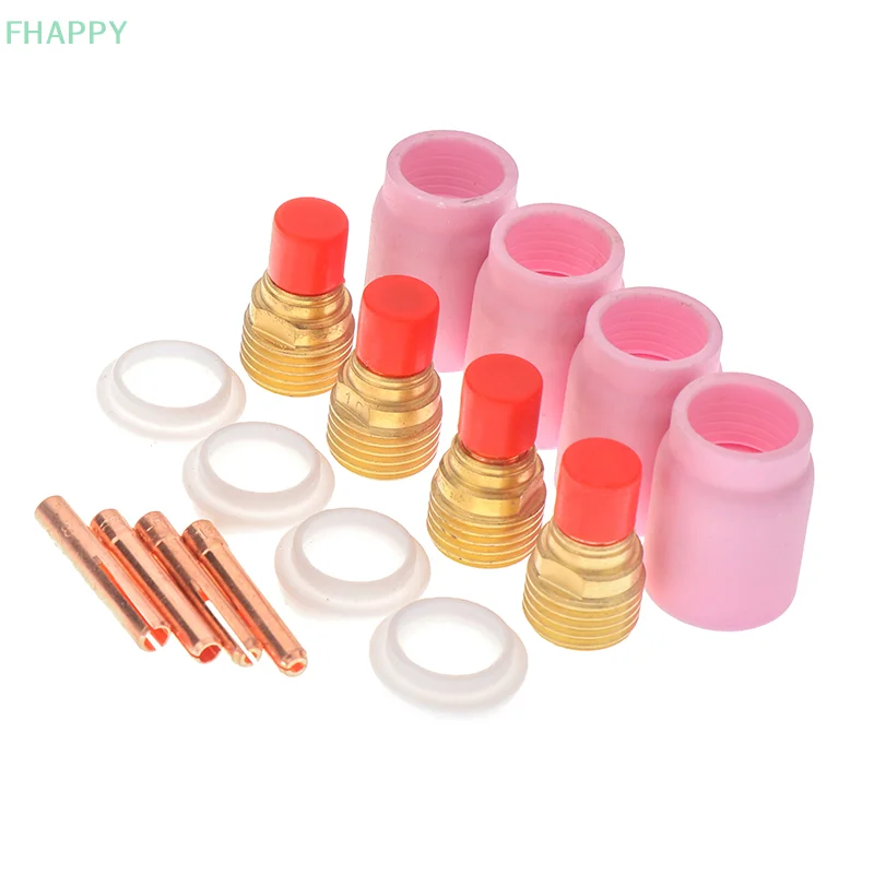 4Pcs TIG Gas Lens Kit 1./1.6/2.4/3.2mm FIT TIG Welding Torch PTA DB SR WP-9/20/25 Series Argon Arc Welding Torch Accessories