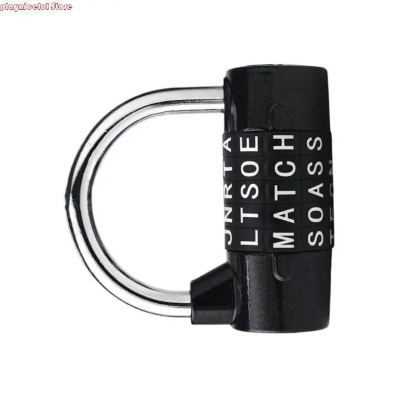 E8BA 5 Letter Combination Padlock Door Handle Password Padlock for Cabinet Luggage