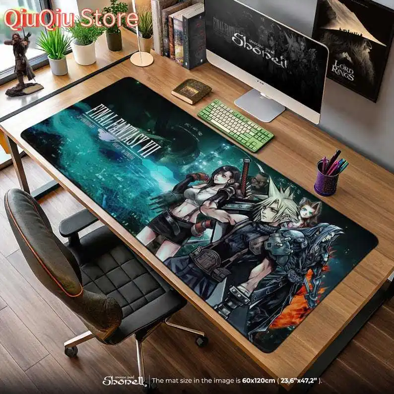 

Final Fantasy VII Mouse Pad – Cloud, Tifa, Sephiroth & Midgar Skyline Scene, FF7 Gaming Desk Mat, Anime Gamer Gift Idea