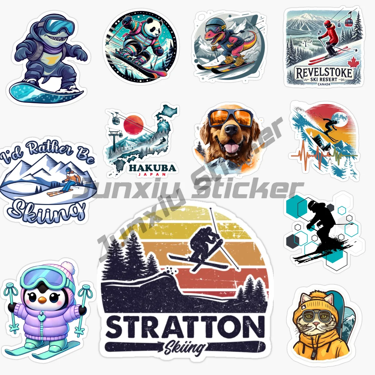 

Ski Cartoon Anime Animal Goggles Car Stickers Vinyl Self-Adhesive Car Accessories Decoration Decals