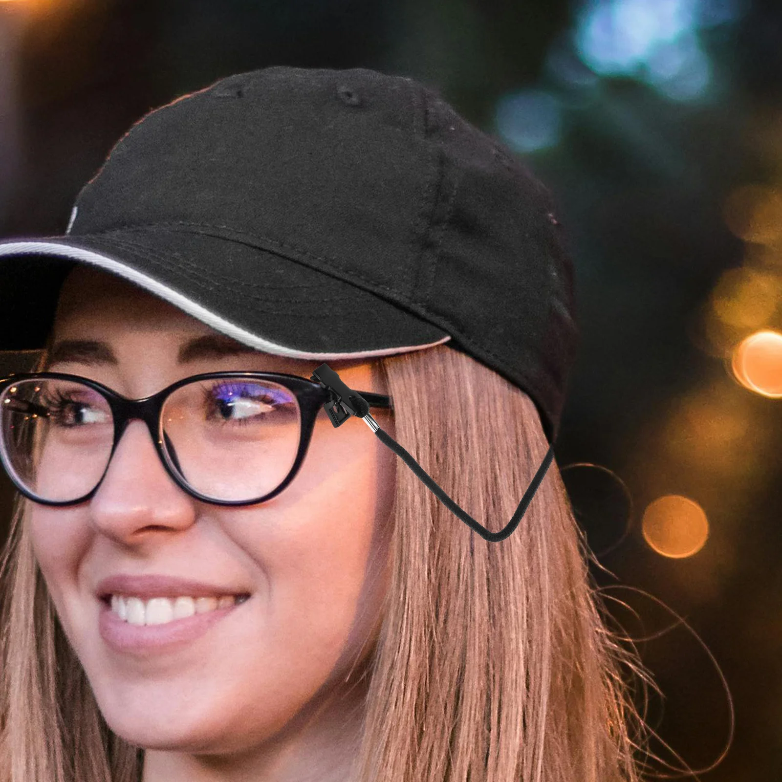 Cordão de óculos com clipe retentor de chapéu, 2 peças, alça ajustável à prova de vento para ciclismo, corrida, viagens, esportes ao ar livre, homens e mulheres