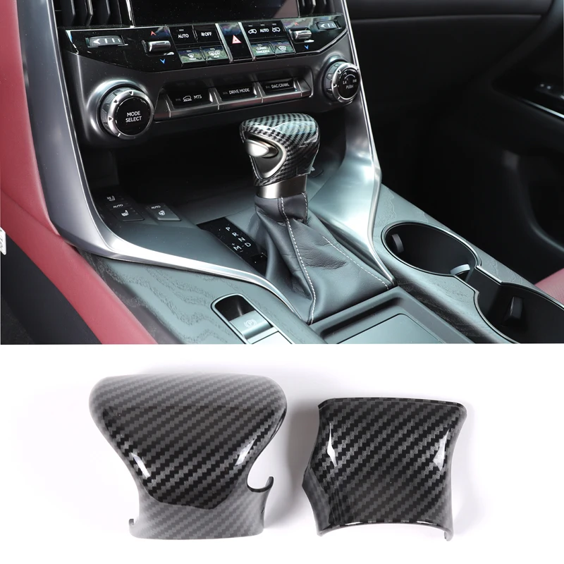 For 2018-2023 Lexus LX600/ES ABS carbon fiber car gear knob protective cover, gear lever decorative sticker, auto accessories