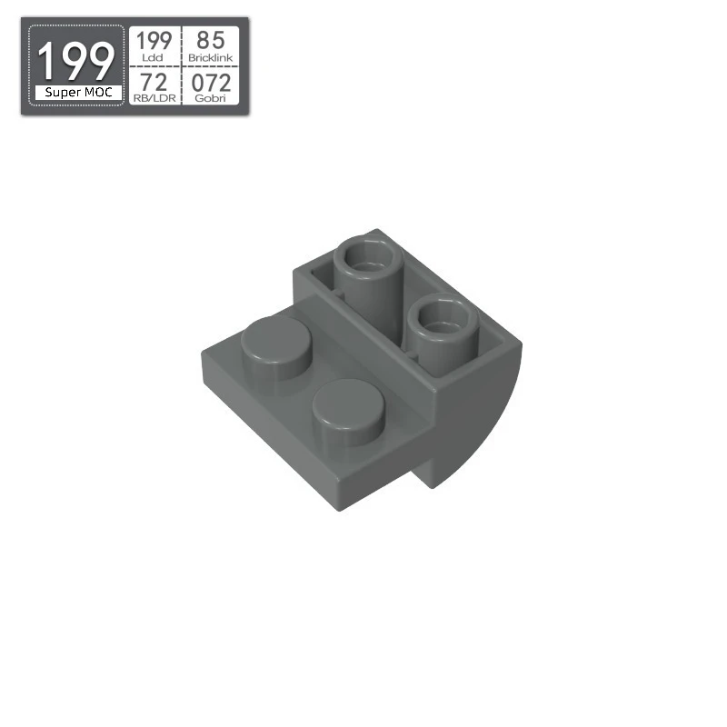 10PCS Moc Accessories 1750 2x2x1 Slope Curved Building Blocks Kit Inverted With 2 Recessed Studs Bricks Particle Toys Gifts