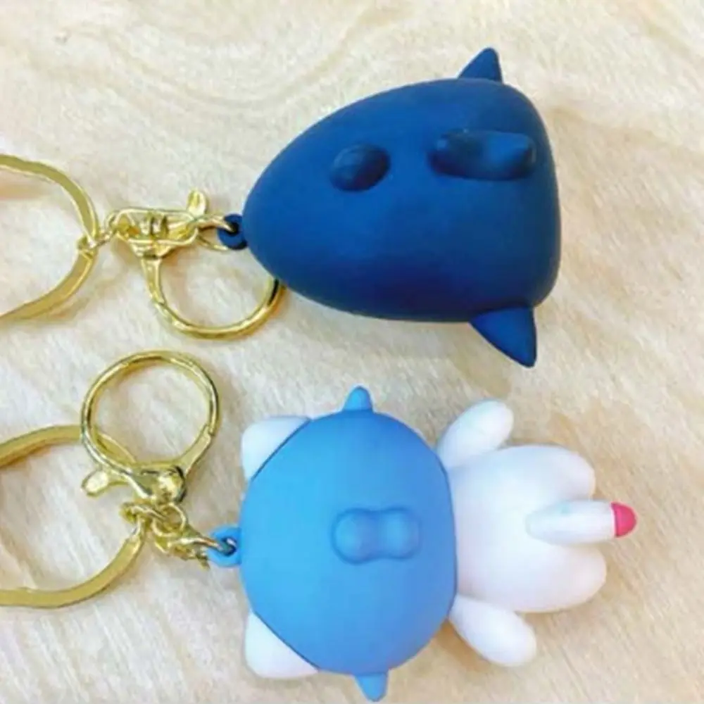 Cartoon Shark Cat Keychain Small Toy Cute Creative Bag Accessories Portable Exquisite Car Keyrings Kids