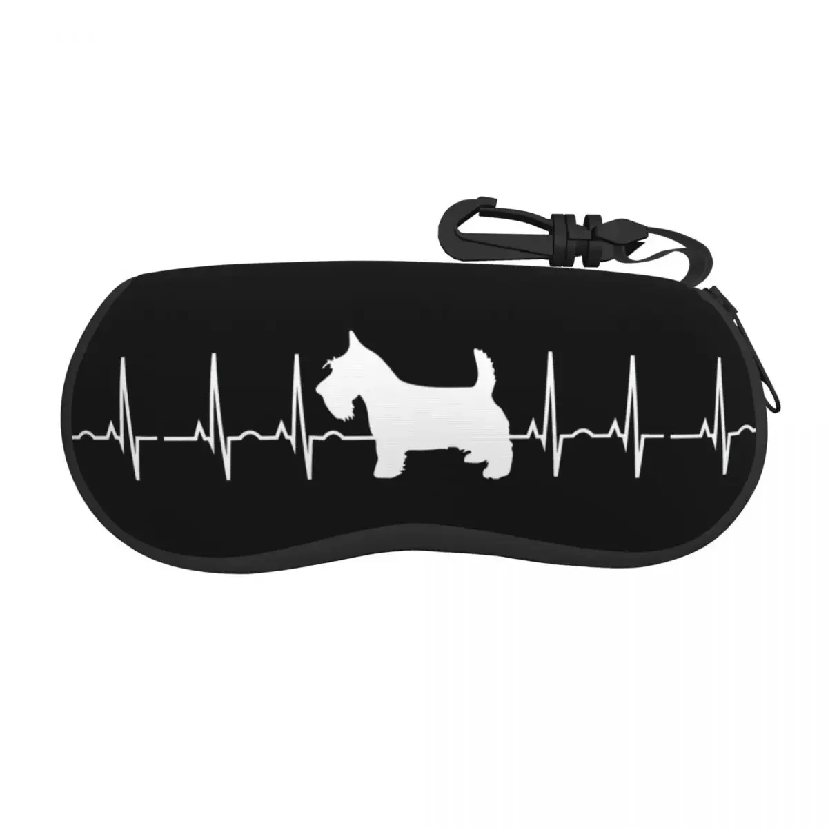 Custom Scottish Terrier Dog Heartbeat Glasses Case Fashion Scottie Shell Eyeglasses Case Sunglasses Box