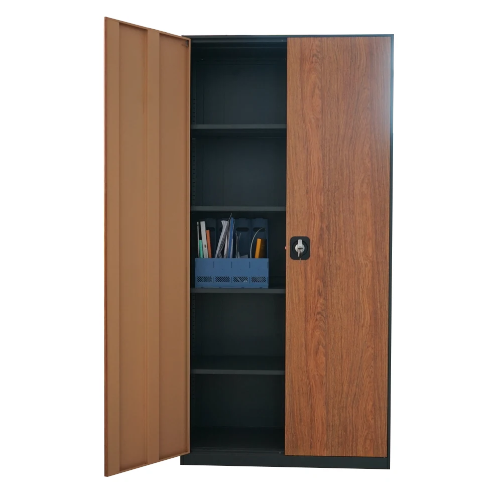 for Wholesale New Design School Office Metal Furniture Swing Door Book Storage Steel 5 Layer File Cabinet/Bookcase