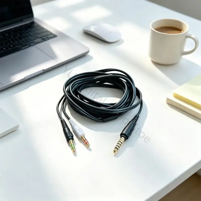 96BA 4,4-mm-Kopfhörerkabel mit fünf Kontakten für ATH-GDL3, zwei 3,5-mm-Enden mit drei Kontakten für PC-Sound- und – Detail 4