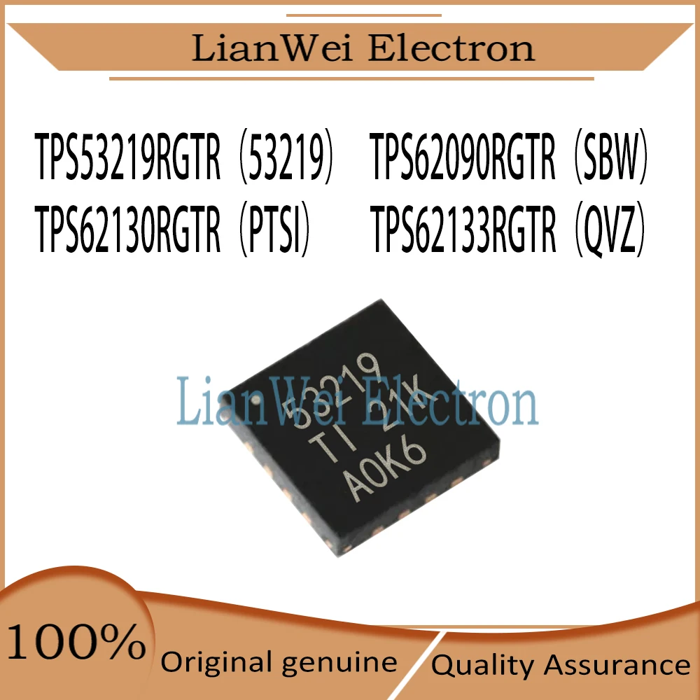 

TPS53219 TPS62090 TPS62130 TPS62133 TPS53219RGTR 53219 TPS62090RGTR SBW TPS62130RGTR PTSI TPS62133RGTR QVZ IC Chipset WQFN-16