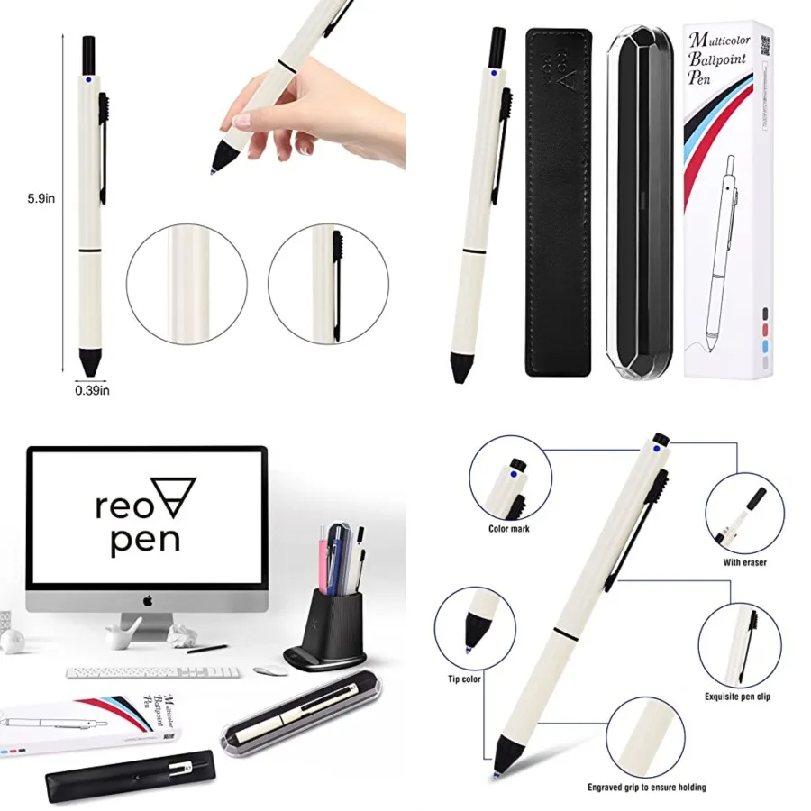 

Многоцветная ручка 4 в 1, портативная многофункциональная многоразовая выдвижная шариковая ручка в металлическом корпусе с подарочной коробкой, механический карандаш