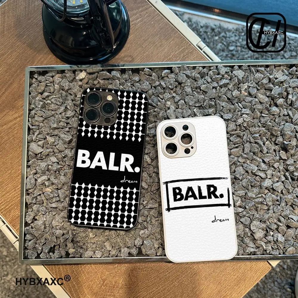 Luxury Design B-Balr Phone Case Luxury Lambskin Leather Case For iPhone 16 15 14 13 12 11 Pro Max Custom Cover