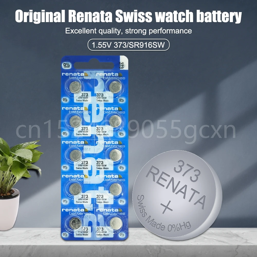 100% Original Renata 373 SR916SW 916 LR916 SR68 1.55V Silver Oxide Battery for Watch Scale Clock Button Coin Cell Swiss Made