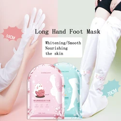 1pair 70cm Long Hand And Foot Mask Cherry Blossom Niacinamide Moisturizing Moisturizing Exfoliating Dead Skin Hand Foot Care