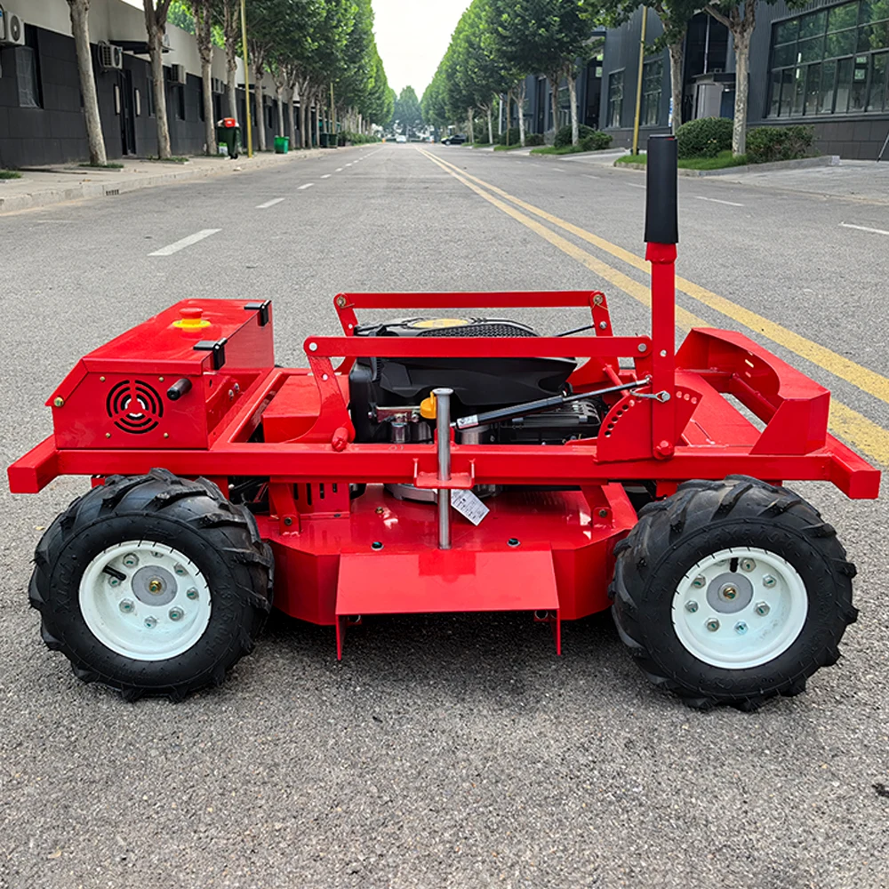 

Customized flexible wheeled remote-controlled lawnmower, suitable for orchards, backyards, and farmland.
