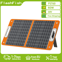 Flashfish PST60 60W Portable Foldable Solar Panel 23% Energy Conversion Rate outdoor Waterproof camping Solar charging Panel