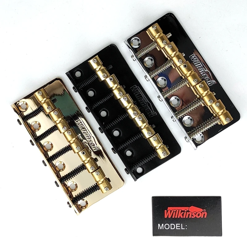 WBBC5 Bass Guitar Bridge Wilkinson Brass Saddles in Chrome, Black or Gold