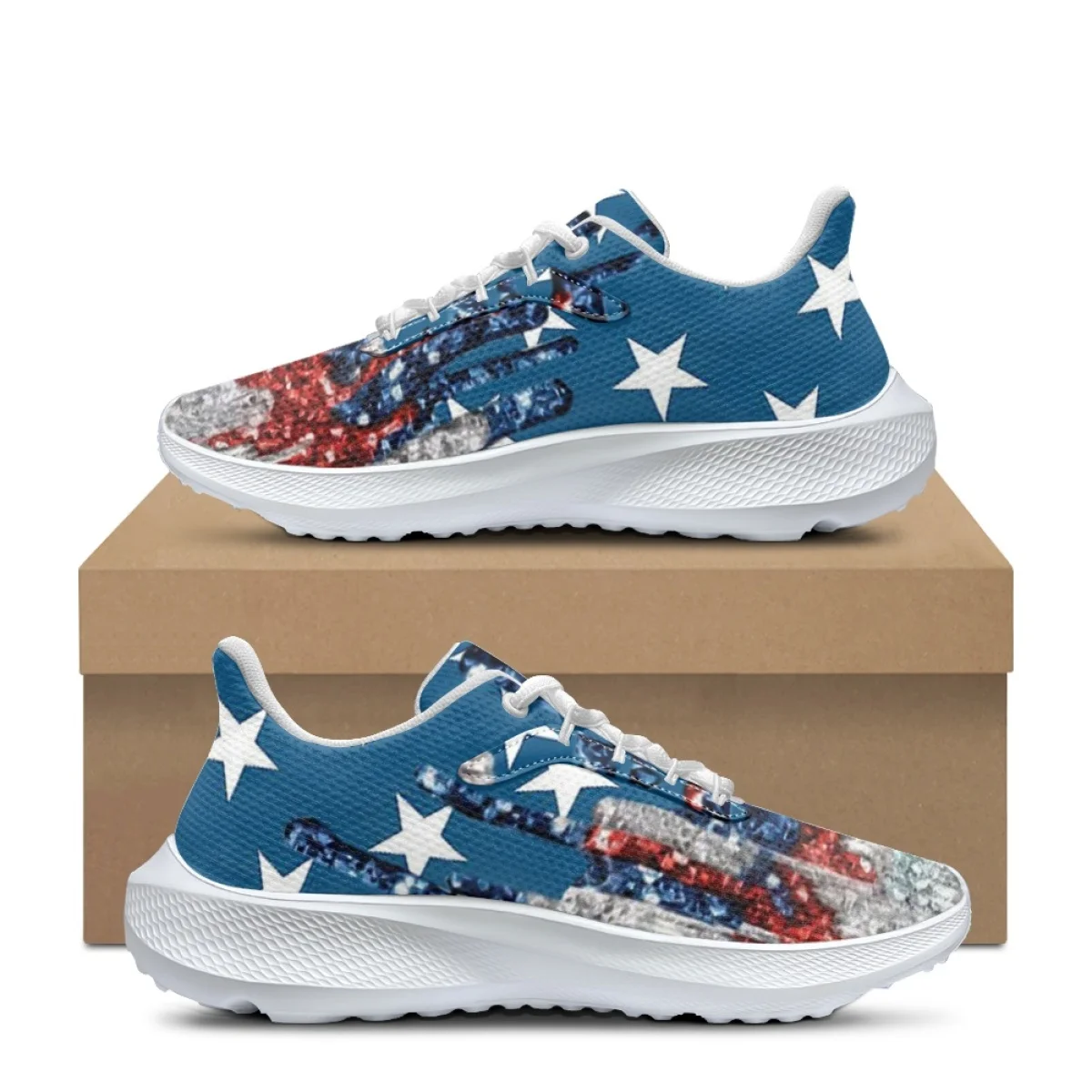 

Summer New Casual Sneakers for Women Men Art Design American Flag Print Wearable Outdoor Sports Running Shoes Non-slip Trainers