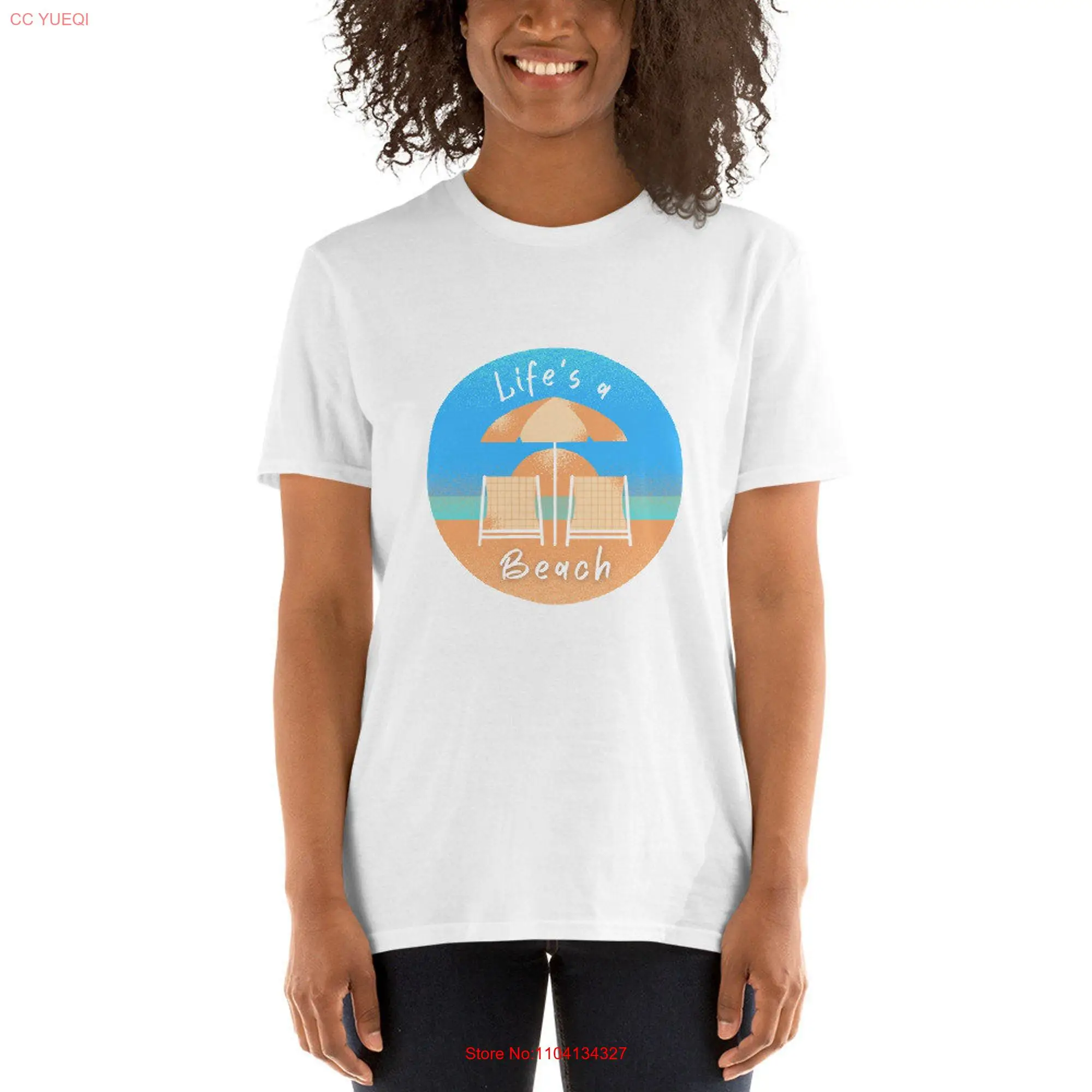 Life's a Beach Casual T Shirt Vibe Summer Ocean Relaxation long or short sleeves