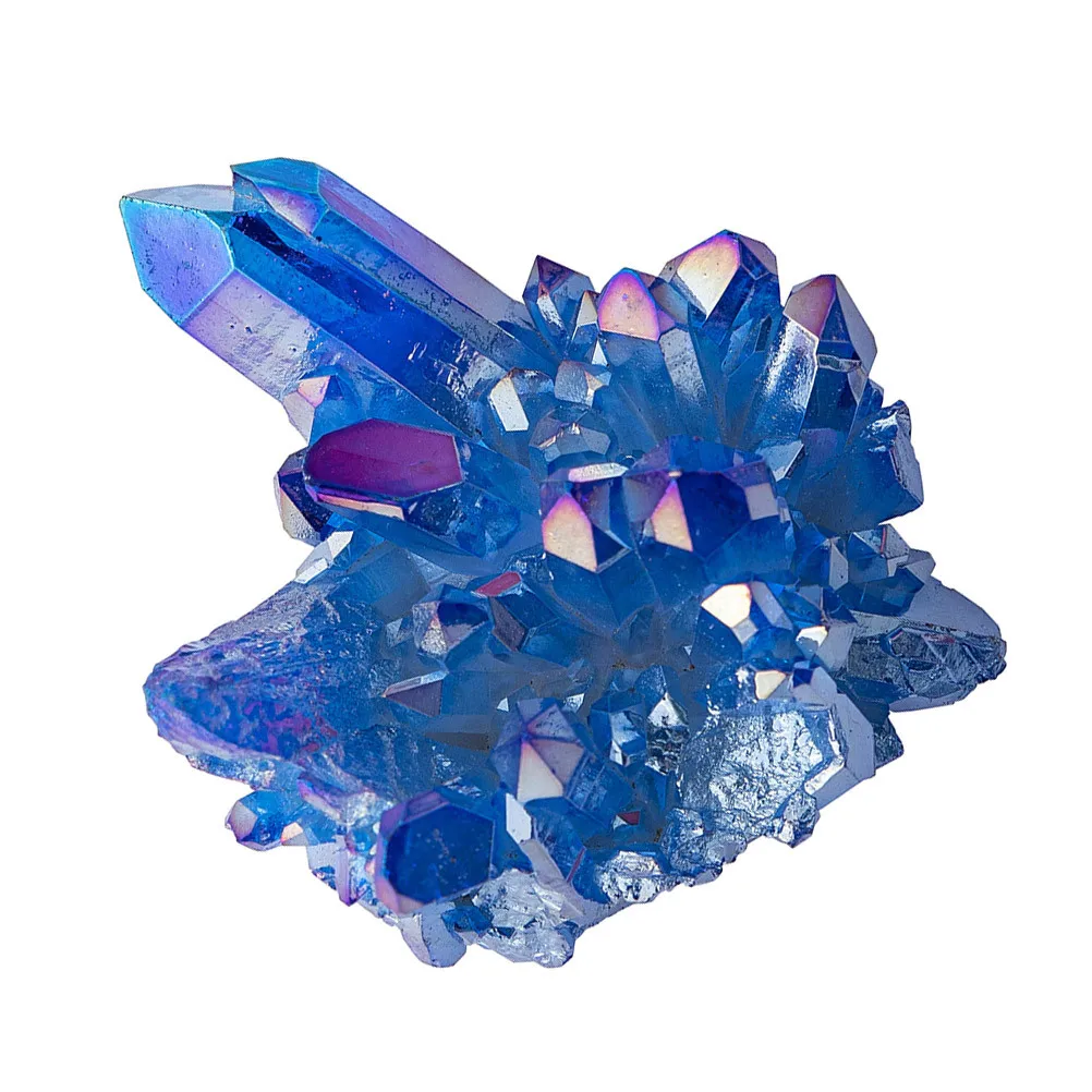 

Blue Crystal Cluster Natural Crystal Ornament Decorative Crystals For Home Fish Tank Garden Gemstone Decor Natural Stones