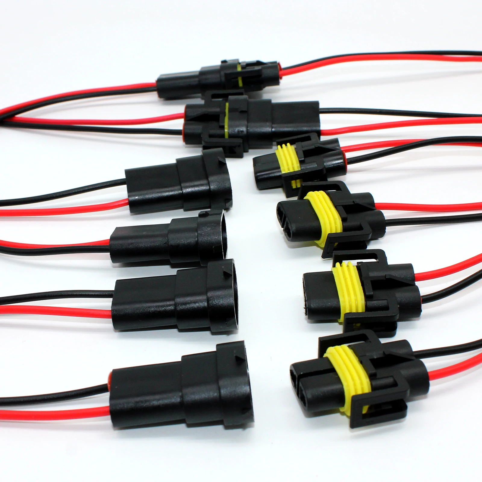 

12 шт. 6 компл. H11 H8 HID светодиодные лампы для фар авто универсальная розетка жгут проводов женский и мужской разъем для фар