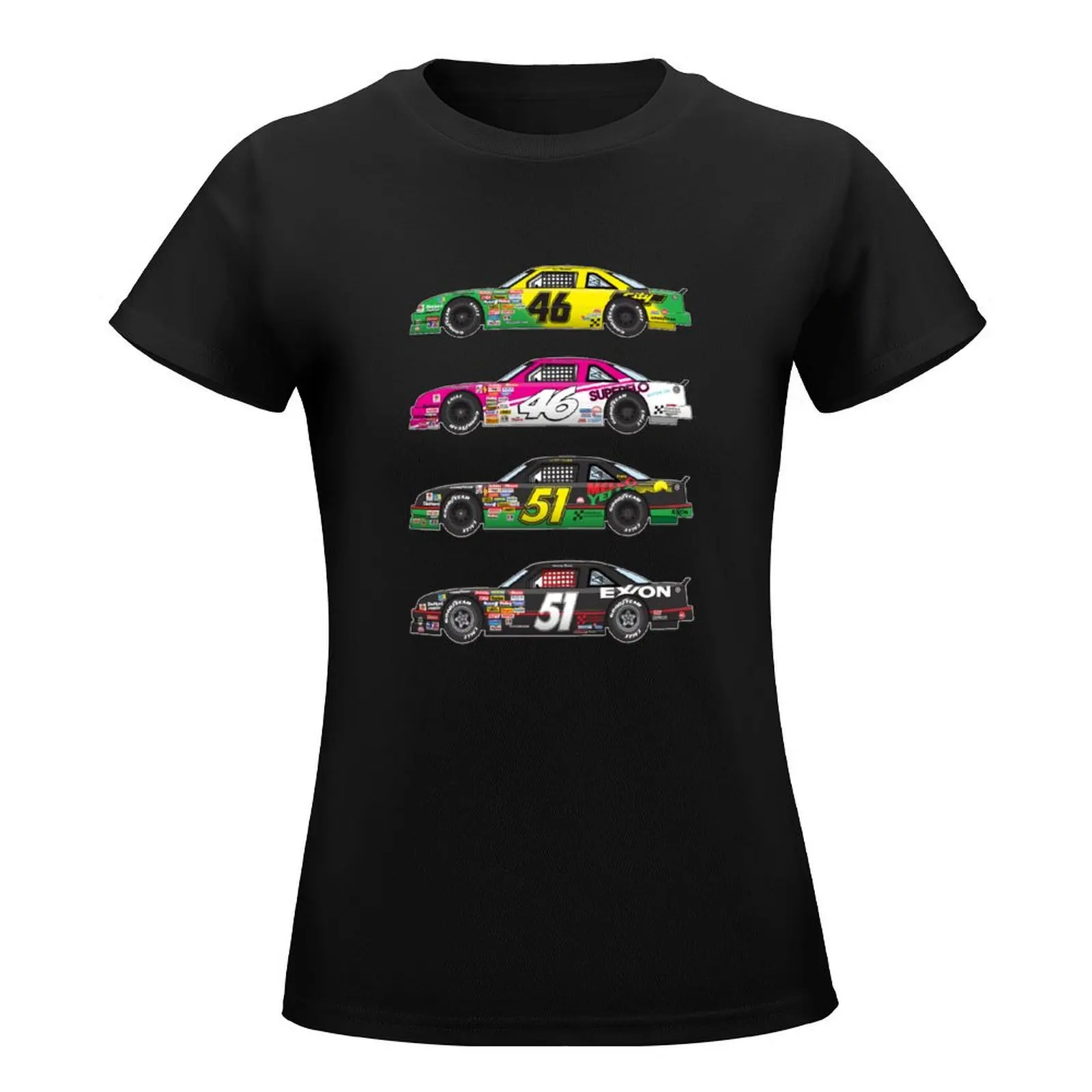 Days of Thunder Car Collection Illustration, Cole Trickle, Rowdy Burns T-Shirt tees summer top white t-shirts for Women