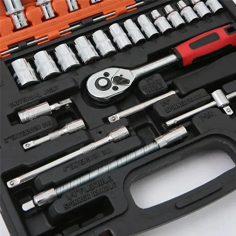 

46 Piece/Set Of Car Repair Tool Kit Socket Set Car Repair Tool Ratchet Torque Wrench Combo Auto Repairing Tool Setabkw