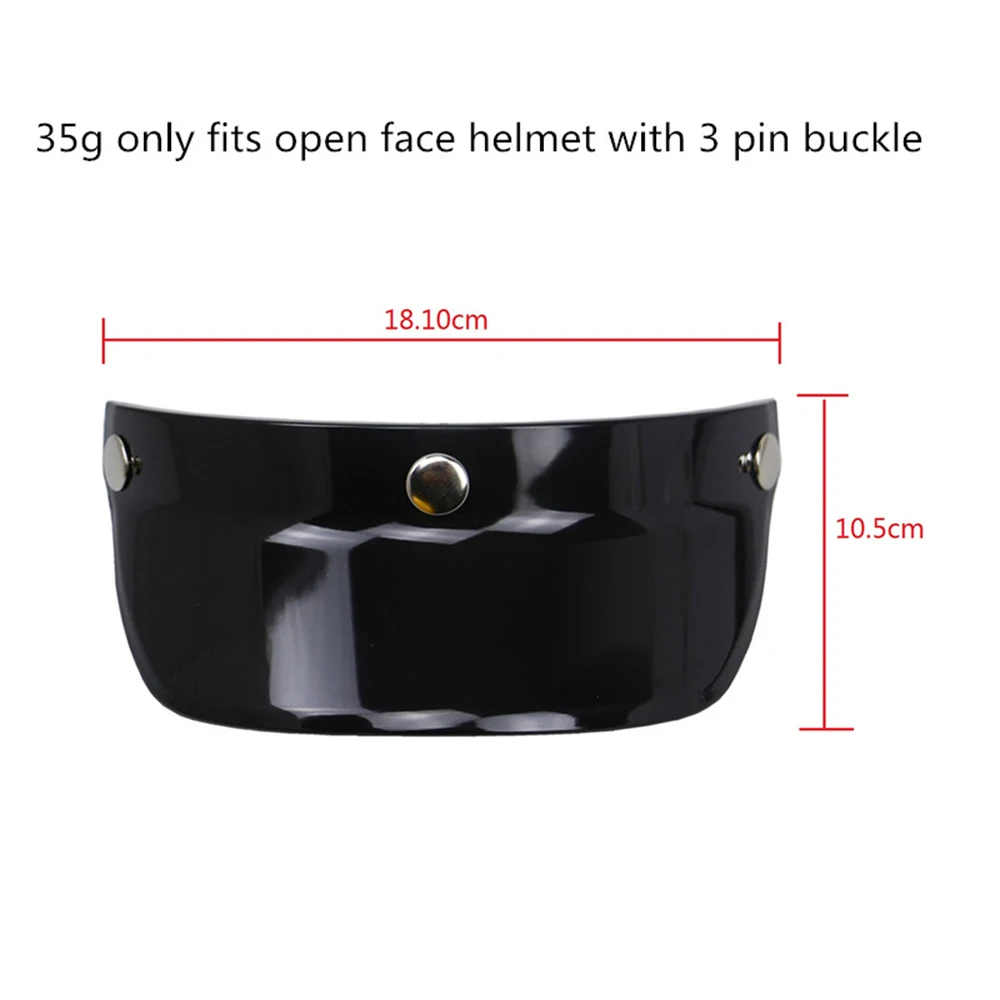 Universal 3 Snap-Button Visor Flip Up Wind Shield for Open Face Motorcycle Helmet Equipment Accessories view 4