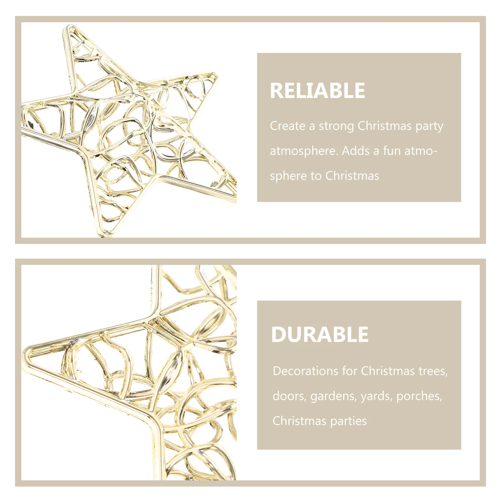 

6Pcs Christmas Tree Hanging Decorations Five-Pointed Star Snowflake Xmas Pendants Holiday Festive Hanging Decor Home Party