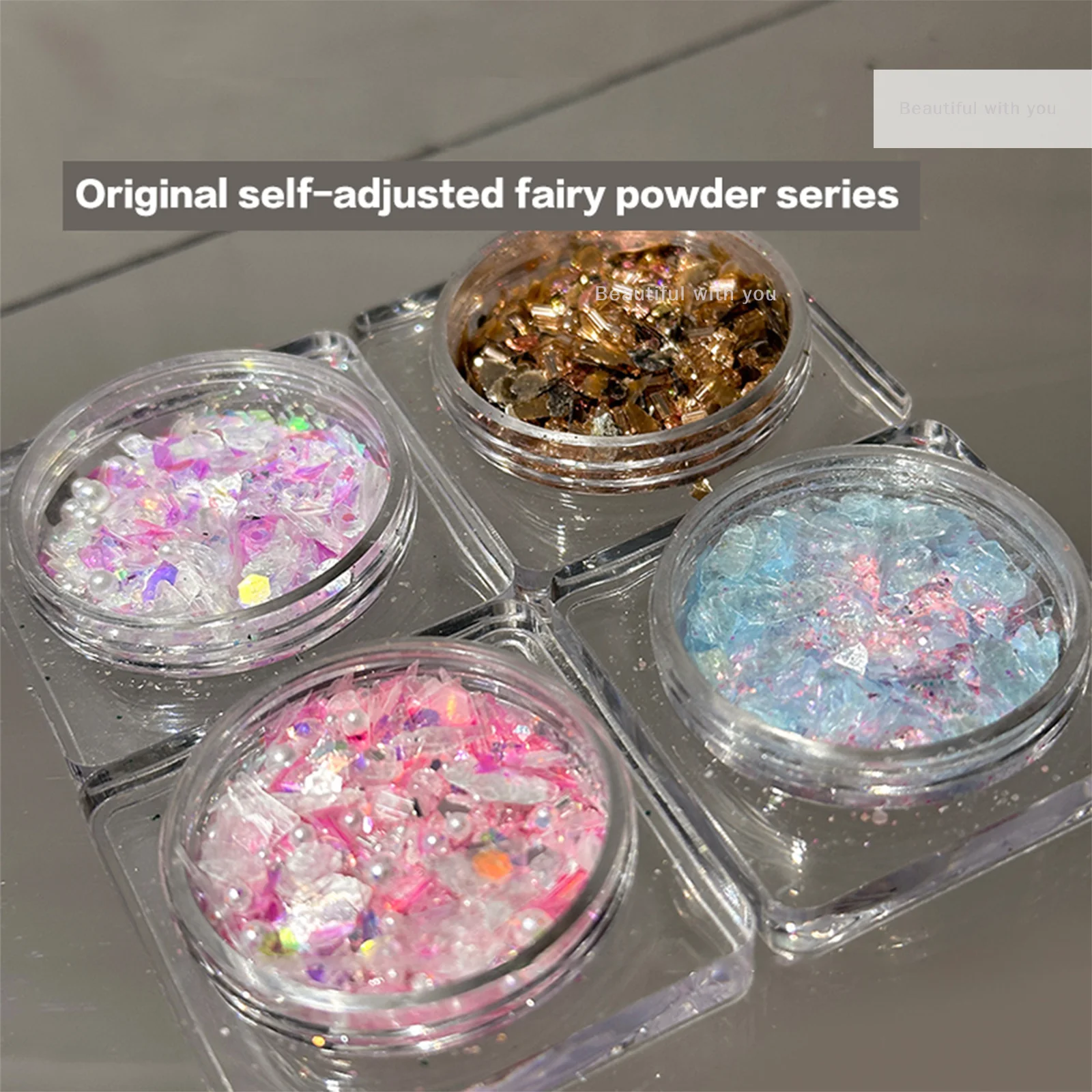 1Box Nail Glitter Powder Silver Glitter Iridescent Flakes Sequins Super Shining Paillette Pigment Dust For Nails Decoration