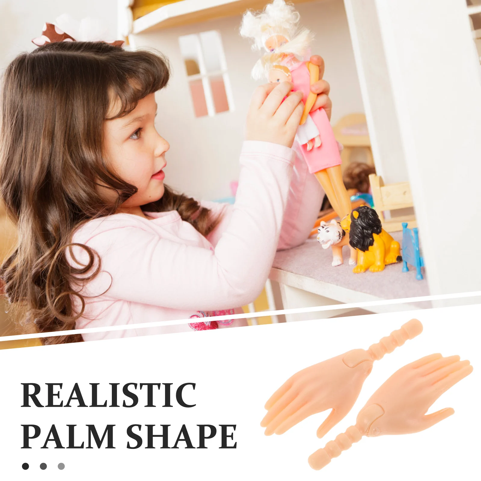 10 paia di accessori per le articolazioni Mani piccole per bambini Dito realistico in plastica beige