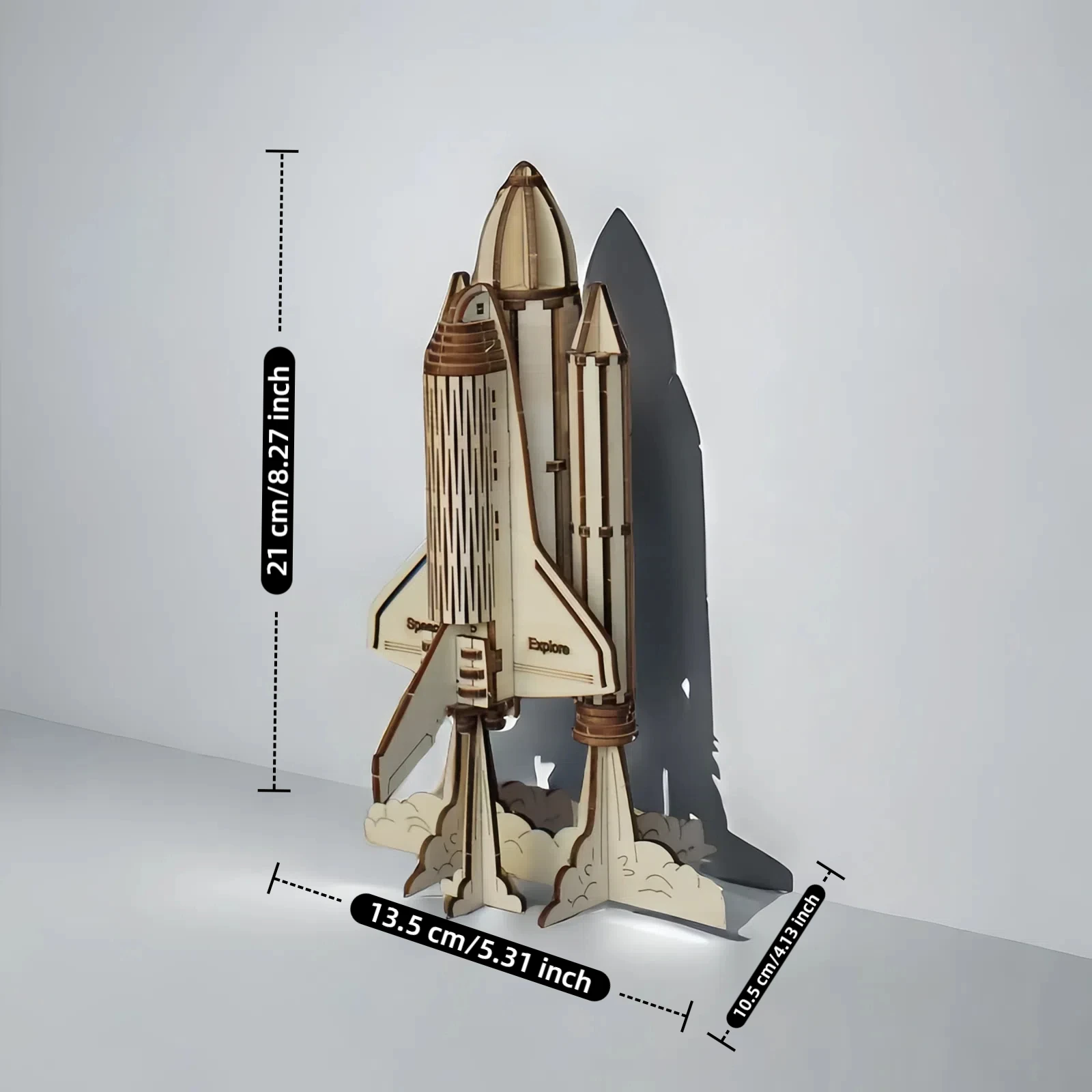 Quebra-cabeça de madeira 3D para adultos modelo de avião kit de brinquedo de bloco de construção de foguete, modelo de montagem DIY feito à mão