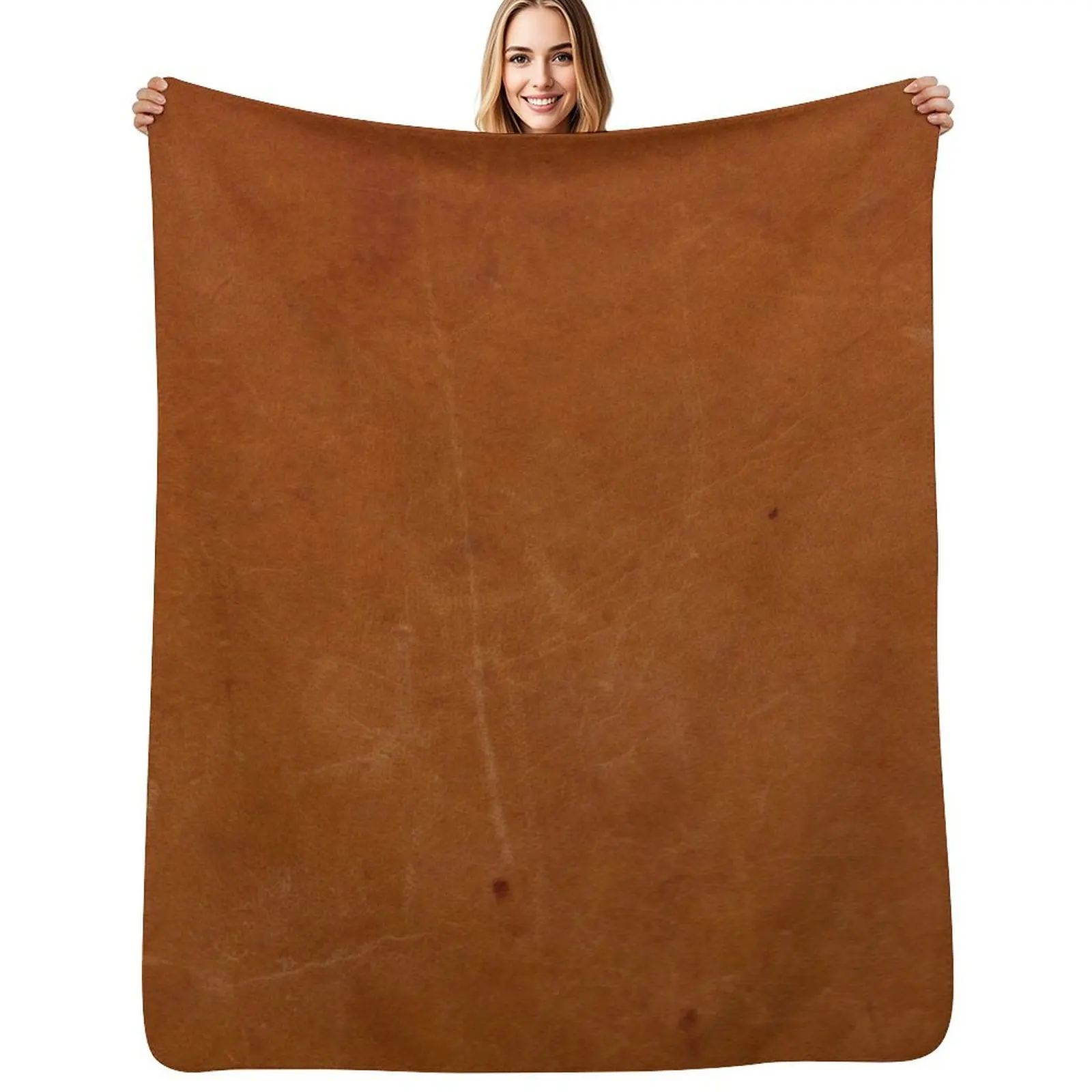 

Rustic Leather Throw Blanket Stain Resistant Cozy Warm Blanket