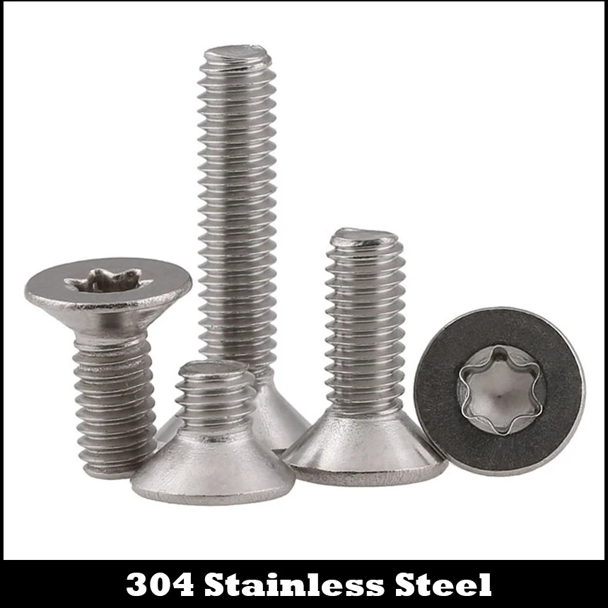 M3*4 M3x4 M3*5 M3x5 M3*6 M3x6 M3*8 M3x8 304 Stainless Steel Torx Six Lobe Countersunk Flat CSK Head Machine Security Screw