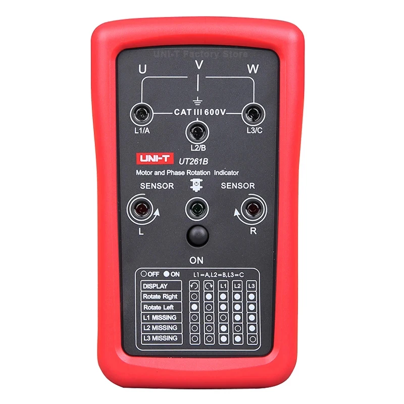 UNI-T UT261A UT261B 3 المرحلة تسلسل متر المرحلة المفقودة موتور دوران مؤشر التيار المتناوب الجهد تردد المرحلة تسلسل الكاشف